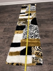 Vintage Faux Fur Fabric Leopard Zebra Animal Print 77”X 18”