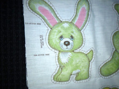 Vtg Spring Mills Cut & Sew Fabric Panel Pillow Animals Pastel Cat Dog Bear Bunny