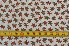 By 1/2 Yd, Vintage, Red Green & Brown Christmas Teddy-Bears on White Cotton,P358