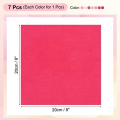 7Pcs 8″ x 8″ Solid Color Cotton Fabric Bundles Precut Fabric Square, Pink