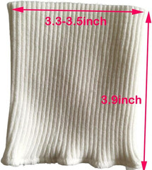 1 Pair White Ribbed Knit Cuffs Replacement Jacket Sleeve Trim Sewing DIY
