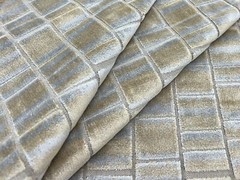 Kravet Geometric Cut Velvet Upholstery Fabric- Caisson / Brass 1.10 yd 34847.411