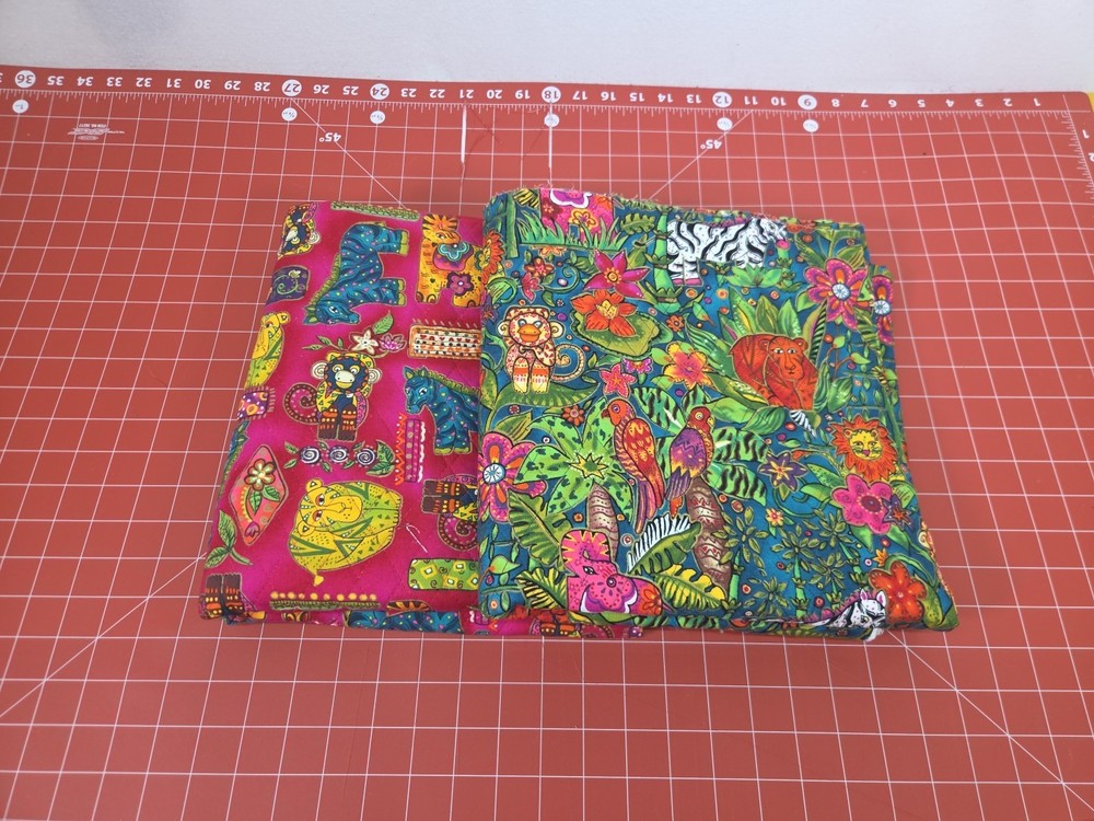 Unique- Quilted Animal Fabric 2 Pieces Each Approx 45″X44″