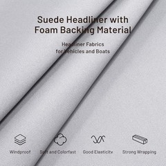 Auto Headliner Fabric Mesh Type with Foam Backing – Tube 96″ L × 60″ W Gray