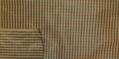 COVINGTON MURAL OTTAMAN STRIPE CHECK ORANGE BLUE TAFFETA FABRIC BY THE YARD 56″W