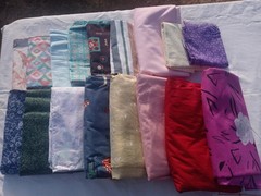 Assorted Fabric Pieces Lot, Multicolor Mixed Colors & Patterns, Crafts