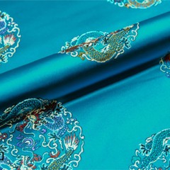 Silky Satin Fabric Chinese Floral Dragon Jacquard Brocade Upholstery Tang Suit