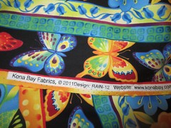 Cotton Fabric Kona Bay 2011 Striped Bright Multicolored Floral Stripe BTY x 44
