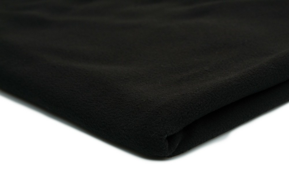 Fleece jersey 200 g/m2, type DTY, black 50 x 155 cm