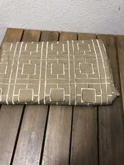 Maxwell Geometric Squares Embroidery Trellis Fabric Grand Central Tan 60x3Yd New