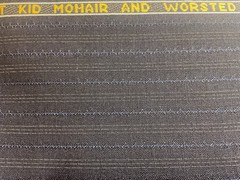 Durham Navy 30% Finest Mohair 70% Wool English Antique Stipe Suiting 2.8m 240g/m