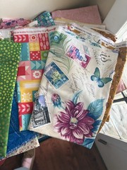 Vintage Mixed Lot Pieces Floral Fabric Ditzy Colorful Scraps Assorted