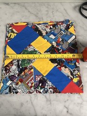 Quilt Fabric Lot Marvel Superhero Blocks + Novelty Prints – Precut Cotton Pieces