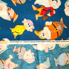 Disney Seven Dwarves Cotton Fabric Dwarf Toss 42”x46” Snow White