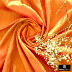 Saffron Orange Silk Dupioni Fabric By The Yard, 41 inches width Silk Fabric