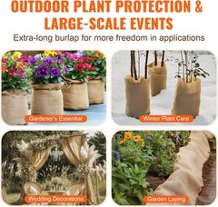 Burlap Fabric Roll 14 Inch x 150 Ft Natural Jute Material For Garden And Crafts