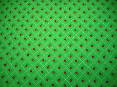 30s Reproduction Fabric By The Yard Sm Red Floral on Green Premium Cotton #C