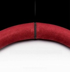 Alcantara Car Steering Wheel Cover Free Size 100% Italy Original Fabric(D-Cut)