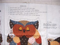2 VIP fabric panels CRIB MOBILE GARLAND & THREE WISE OWLS CALICO 18 X 45″ USA