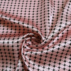 By Yard Soft Geometric Satin Fabric Lining Scarf Robe Diy Material