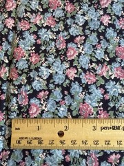 vintage peter pan fabrics inc 13 1/2” x WOF DUSTY PINK AND BLUE CALICO