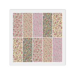 Country Floral JELLY ROLL: 20) 2 1/2″ x 44″ Strips, PINK GREEN BEIGE, Dups