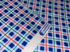 3/4 Yd Red Blue Green White Plaid Check Cotton Fabric BTHY Vintage by Cranston
