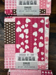 Design By The Piece Singles Pink Heart Fat Quarters, Multicolor Lot Of 3