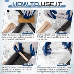 15 PCS Carbon Fiber Repair Kit 59×12 Inch 3k 200g Sheet 16oz Epoxy Resin