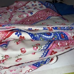11 Piece Fabric Lot Mixed Sizes And Prints Dragon Design Flowers Fine China Wow!