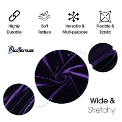 Purple Stretch Velvet Fabric – 60″ Wide – Polyester Spandex – by the Yard