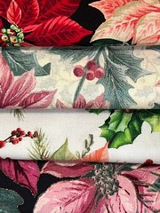 Quilting Fabric Lot – Christmas Holiday Winter Floral, 10 Fat Quarters + 1 FREE!