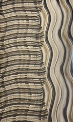 Silk Batiste Horizontal Stripes Vertical Waves Print Fabric By The Yard 54″ Wide