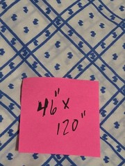 White Blue Indian Block Print Fabric Sewing Dress Craft Poly 46×120″ Vintage NEW