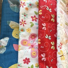 Multicolor Floral Quilting Fabric Lot + Patchwork Pattern Book Houck