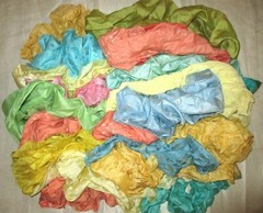 BBI LOT PURE SILK Antique Vintage Sari REMNANT Fabrics 100 GRAMS Pastel Dress