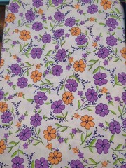 Lot of Fabric, floral, blue, white, pink, purple, orange, 1lb 5oz