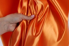Orange Bridal Satin Fabric by the Yard, Silky Satin for Dresses and Event Decor