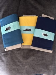 Lot of 3 Waverly Inspiration Fabric Teal Yellow Navy 100% Cotton New 1 Yard Each