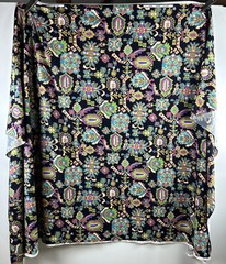 Carsilco Screen Print Fabric 61×102 ￼ turquoise purple Egyptian black