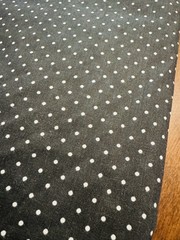 10 YARDS 44″W Dark CHARCOAL GRAY & White POLKA DOTS 100% COTTON FABRIC Vintage