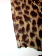 VELOUR ANIMAL PRINT fabric 144+ x 65″ selvage hemmed both sides (sew cab 4)