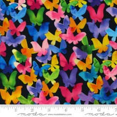 Playgrounds Butterflies Ink Black Amarilys Henderson for Moda 1/2 YD 2268 14