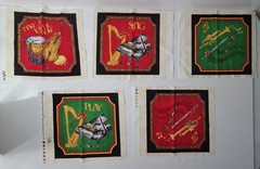 Joyful Noise Christmas Musical Individual Fabric Blocks 5 Tara Reed 9″Sq Cotton