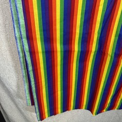 3.56 Yards Rainbow Stripe Fabric 42” Wide Multicolor Bright Striped Cotton
