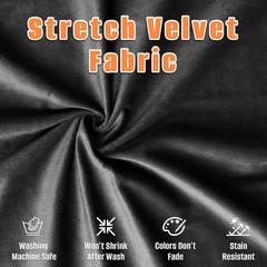 Velvet Fabric, 60” X 80” (150CM X 200CM) Soft Upholstery and Apparel Fabric, W