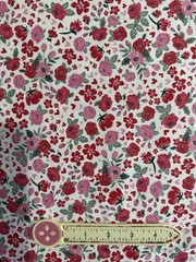 XL SCRAP 10X22 Valentine Fabric: Red and Pink Roses & Peonies $1.32 Shipping