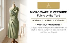Micro Waffle Verdure Fabric by the Yard 4-Way Stretch Rayon Knit 330 GSM 58