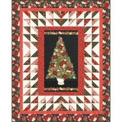 Robert Kaufman – Holiday Flourish Peppermint Twist – 24″ Tree Panel Black