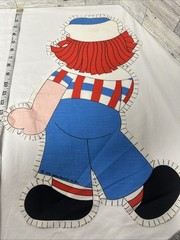 Vintage Spring Mills Inc RAGGEDY ANDY ‘Cut Sew & Stuff’ Fabric Panel – Cut